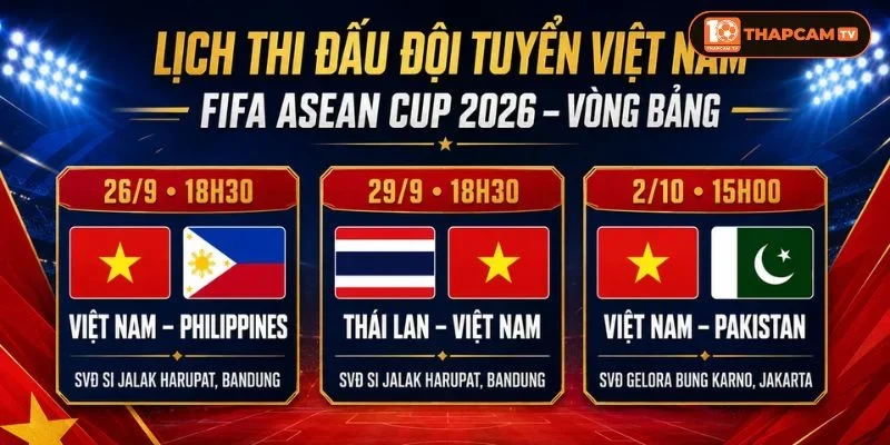 Lịch thi đấu của FIFA ASEAN 2026 được người hâm mộ quan tâm hàng đầu.